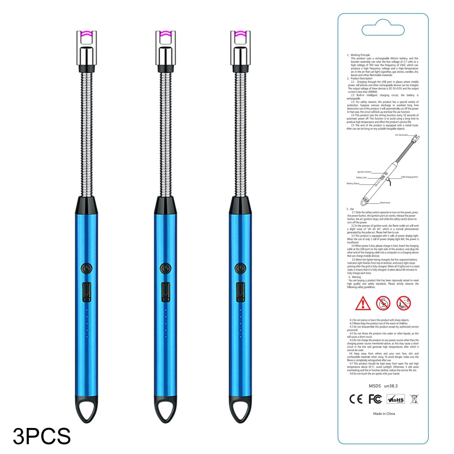 Rechargeable Electric Lighters, TYPE-C Plasma Arc Kitchen Lighter, Hommart
