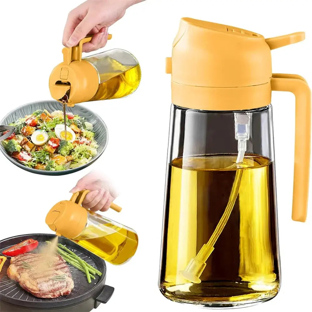 2 in 1 Oil Dispenser-Oil Sprayer,Oil Sprayer for Cooking,Food-grade 470ML Hommart