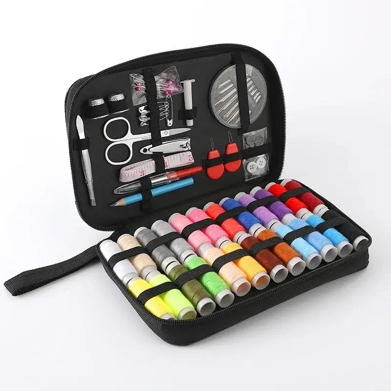 Sewing Kit Complete Set with Threads Needles Scissors Tape Measure Buttons and More Hommart