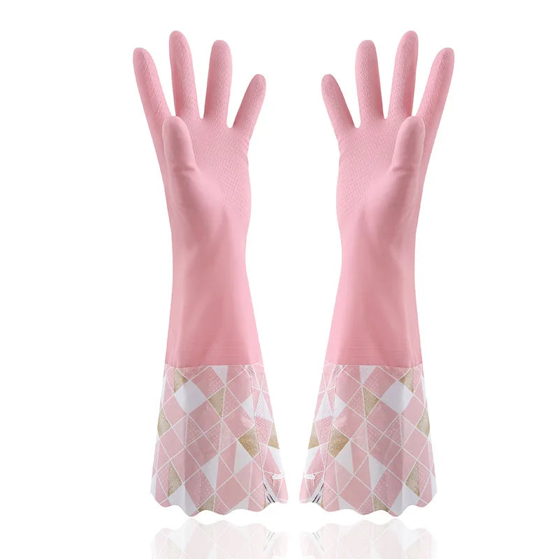 Household Cleaning Gloves Latex Rubber Reusable Kitchen Dishwashing Gloves Waterproof