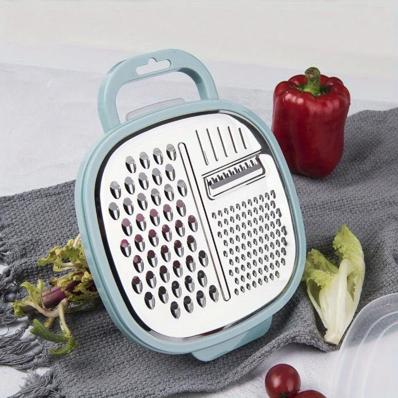 4-In-1 Multi Vegetable Grater with Case & Plastic Cover | Kitchen Slicer & Cheese Grater Tool