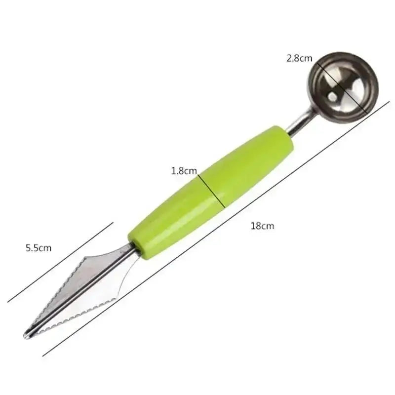 Stainless Steel Fruit Digger Cut Watermelon Artifact Ball Ice Cream Round Spoon Carving Knife