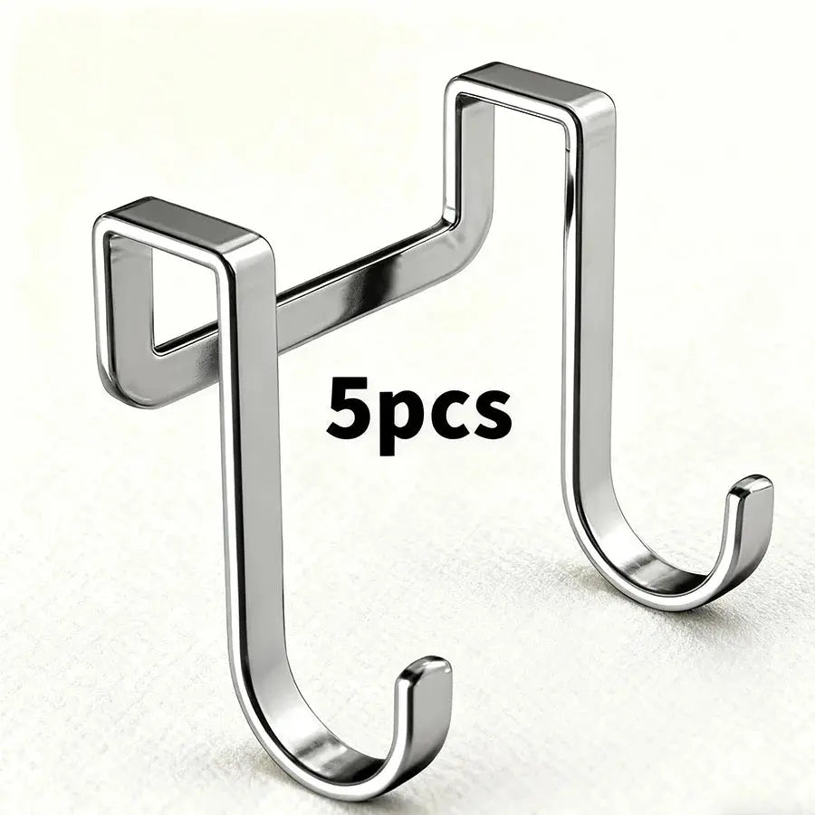 Stainless steel bedside cabinet door hook, student dormitory double hook, S-shaped hook, bathroom hanging clothes Hommart