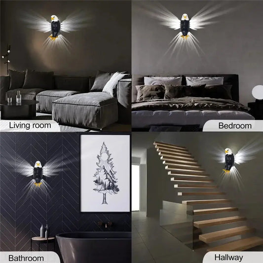 Creativity 3D Bald Eagle Wall Night American Eagle Night Light Decoration Wings of Light Hommart