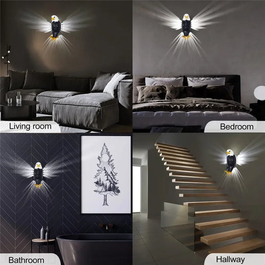 Creativity 3D Bald Eagle Wall Night American Eagle Night Light Decoration Wings of Light