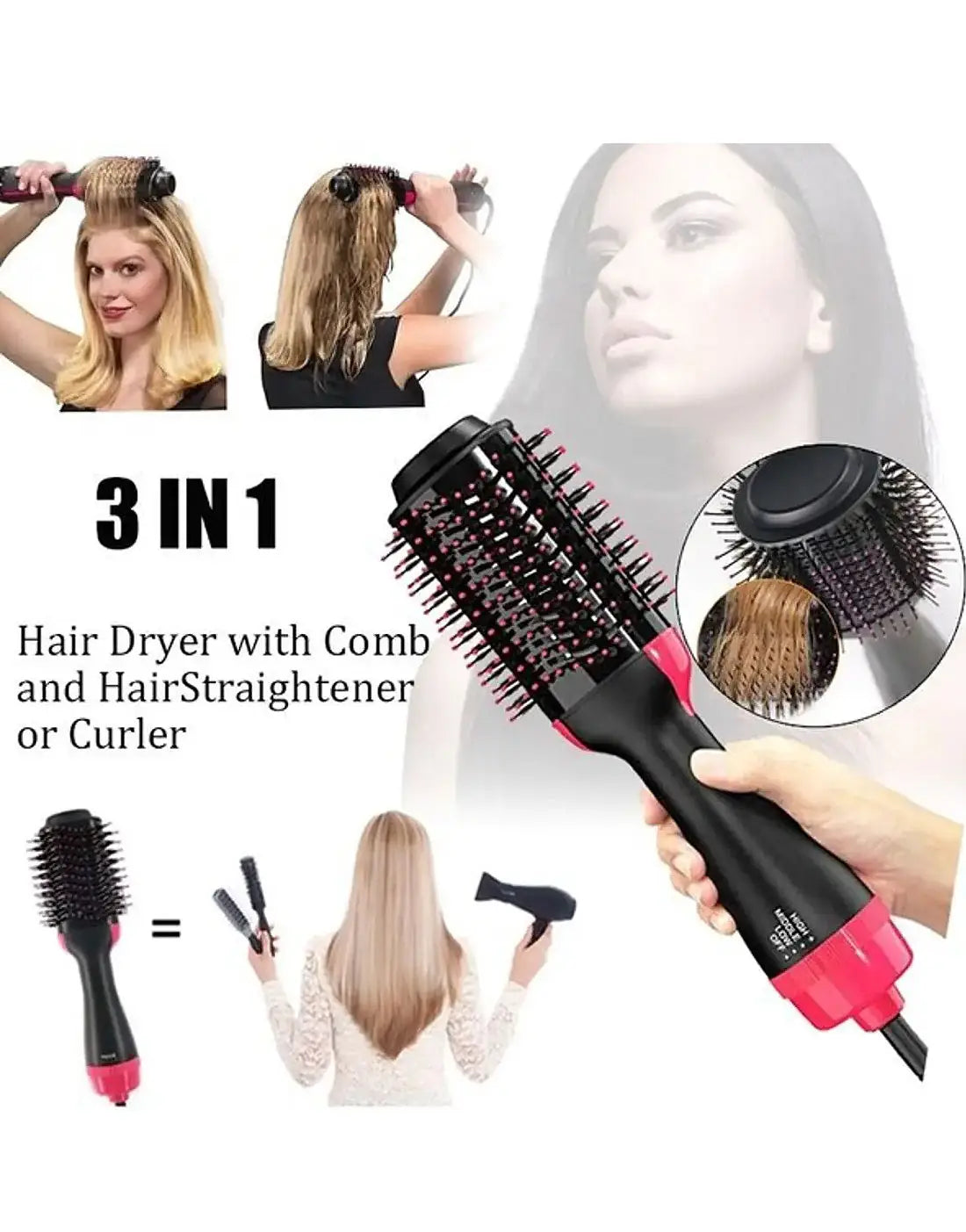 One Step Hot Air Brush Dryer & Straightener