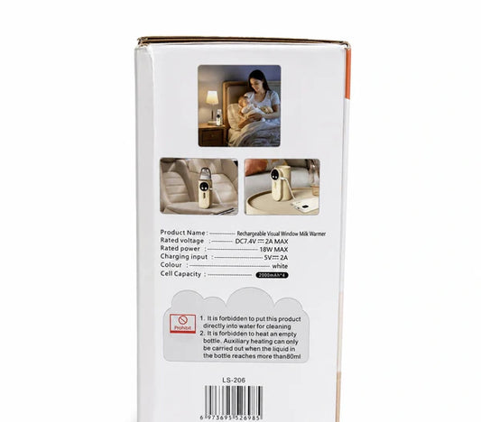 Rechargeable Portable Baby Milk Bottle Warmer with Digital Temperature Display (37–55°C)