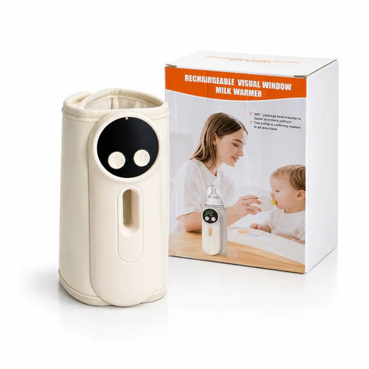 Rechargeable Portable Baby Milk Bottle Warmer with Digital Temperature Display (37–55°C)