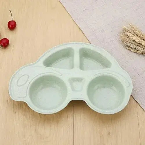 Cute Car Shaped Wheat Straw Tableware for Baby Kids Dishes Children Plates Hommart