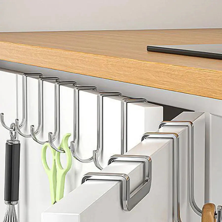 Stainless steel bedside cabinet door hook, student dormitory double hook, S-shaped hook, bathroom hanging clothes Hommart