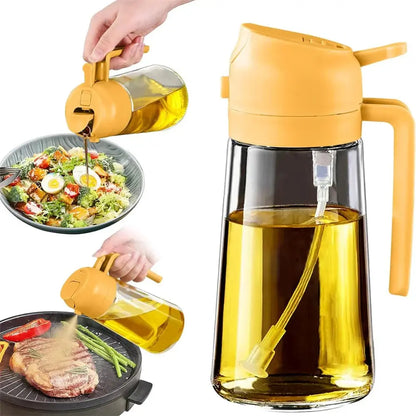 2 in 1 Oil Dispenser-Oil Sprayer,Oil Sprayer for Cooking,Food-grade 470ML Hommart