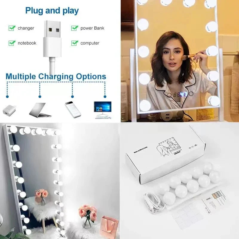 10 PC LED Light Paste Mirror Makeup Light Bulbs