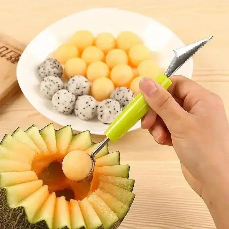 Stainless Steel Fruit Digger Cut Watermelon Artifact Ball Ice Cream Round Spoon Carving Knife Hommart