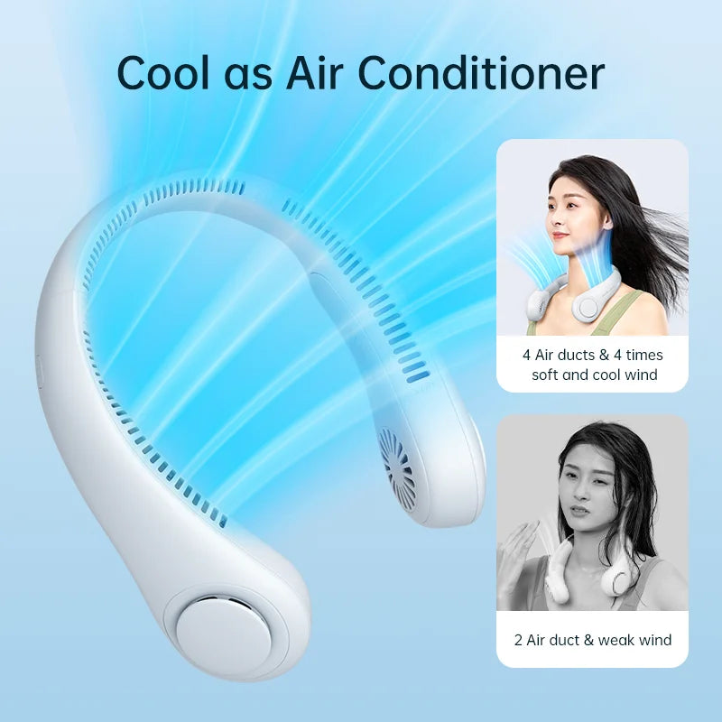 Rechargeable Neck Fan – Bladeless Hands-Free Personal Cooling Fan