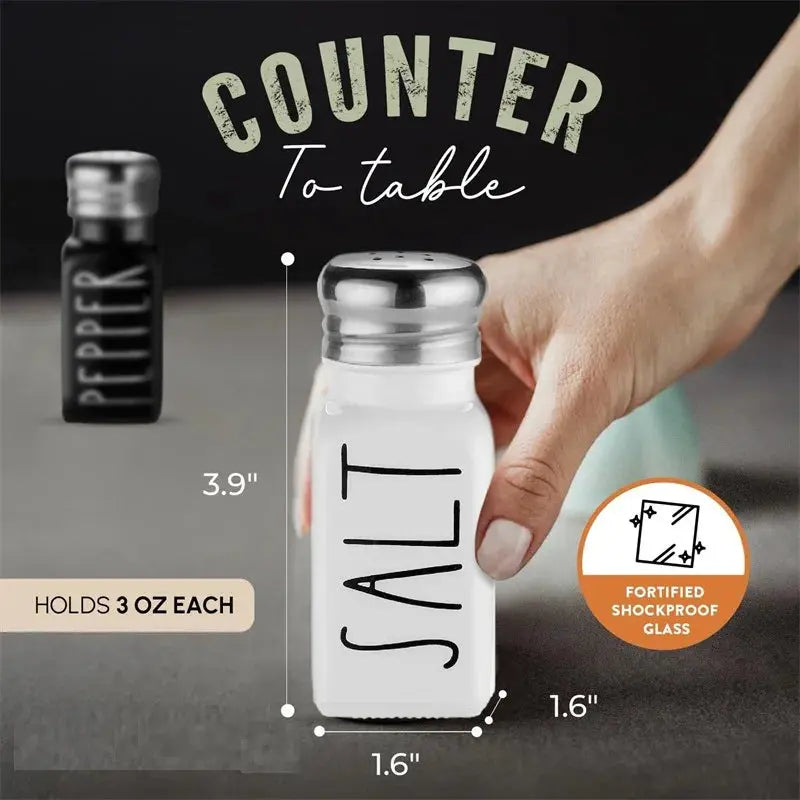 2pc Salt and Pepper and Condiment Storage Container Shakers Set Hommart