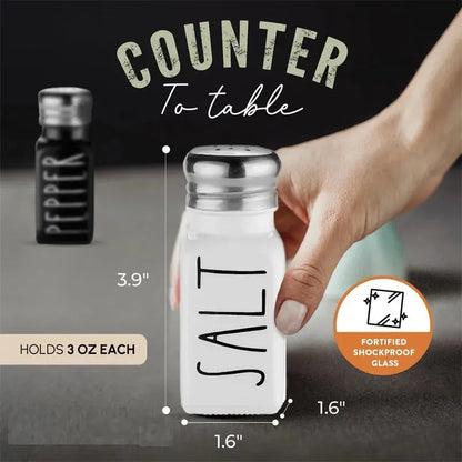 2pc Salt and Pepper and Condiment Storage Container Shakers Set Hommart