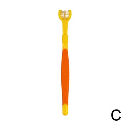 Three-Head Pet Toothbrush For Dogs And Cats Oral Cleaning Brush Care