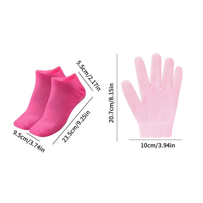 1Pair Multi Colored Essential Oil Moisturizing Socks Gloves For Dry Cracked