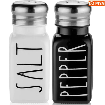 2pc Salt and Pepper and Condiment Storage Container Shakers Set Hommart