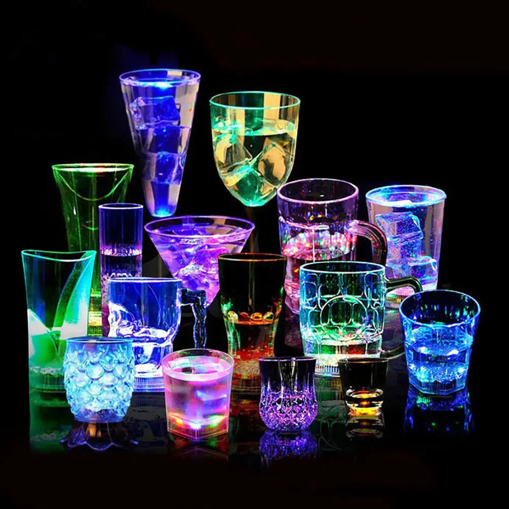 New LED Automatic Glowing Cup Flashing Cup Water Beverage Drinking Glass Party Decorative Supplies Hommart