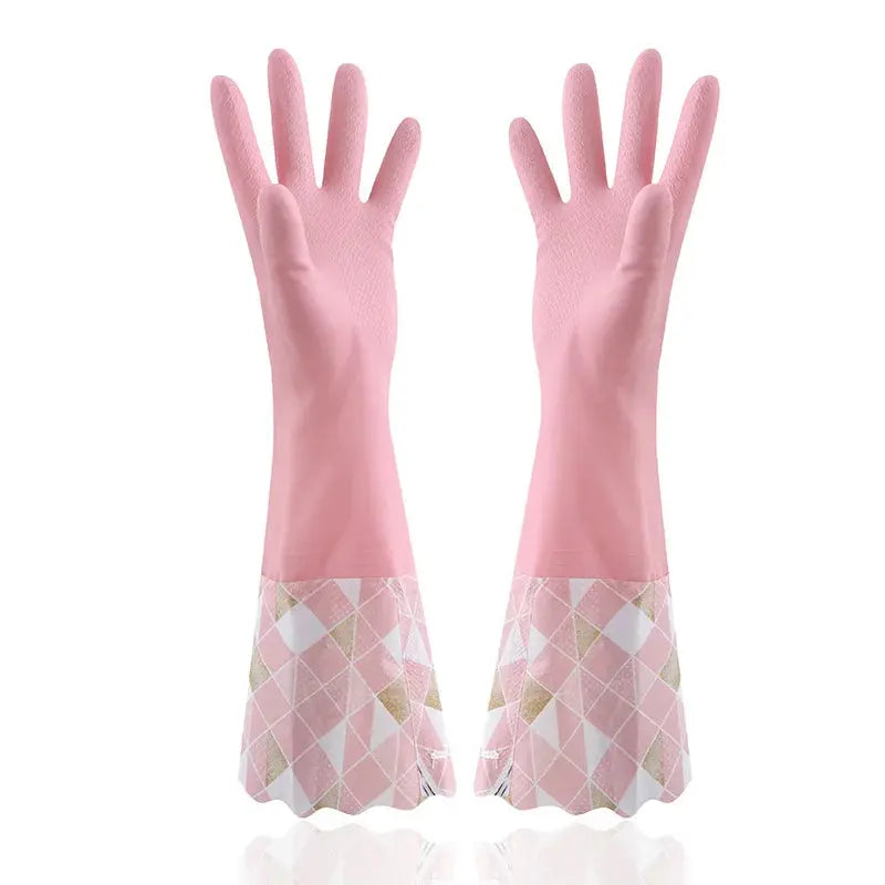 Household Cleaning Gloves Latex Rubber Reusable Kitchen Dishwashing Gloves Waterproof Hommart