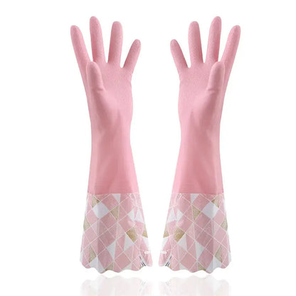 Household Cleaning Gloves Latex Rubber Reusable Kitchen Dishwashing Gloves Waterproof Hommart