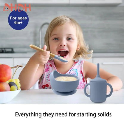 Silicone Baby Feeding Set Tableware Baby Food Dish Hommart