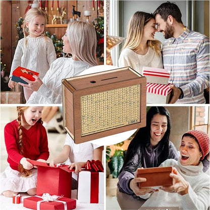 Euro Money Box Piggy Bank Wood Money Bank Reusable Money Box