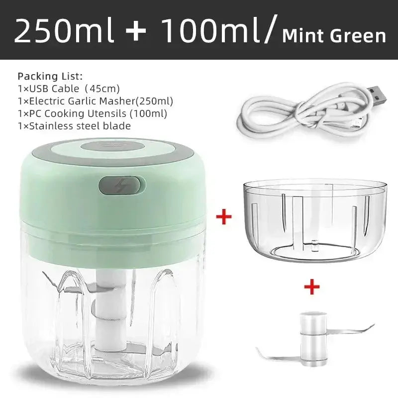Electric Mini Garlic Chopper, 250ML Food Chopper Garlic Mincer USB, Hommart