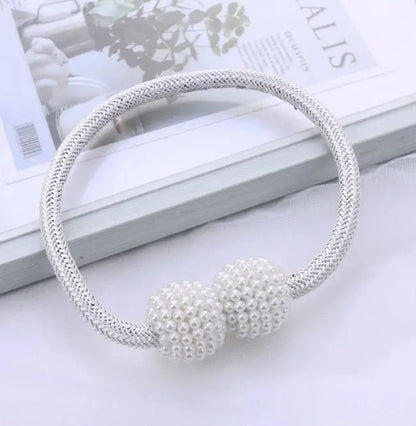 2PCS Pearl Magnetic Curtain Clip Curtain Holders Tie Back Buckle Clips Hanging Ball Hommart