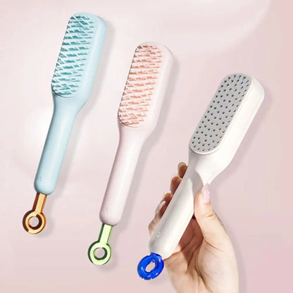 Retractable Comb Self-cleaning Hair Brush Anti-static