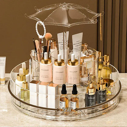 New Transparent Makeup Organizers with 360 Degree Rotation Storage Shelf Homemart