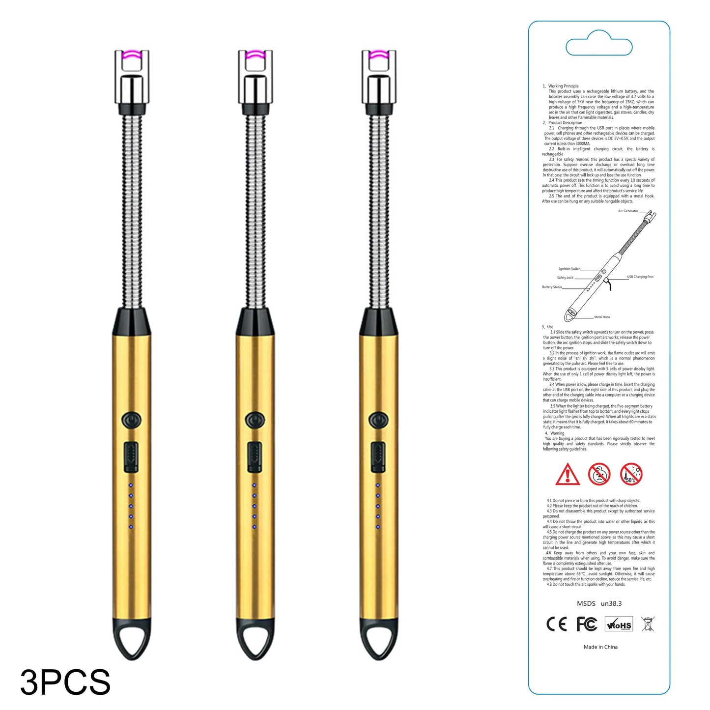 Rechargeable Electric Lighters, TYPE-C Plasma Arc Kitchen Lighter, Hommart