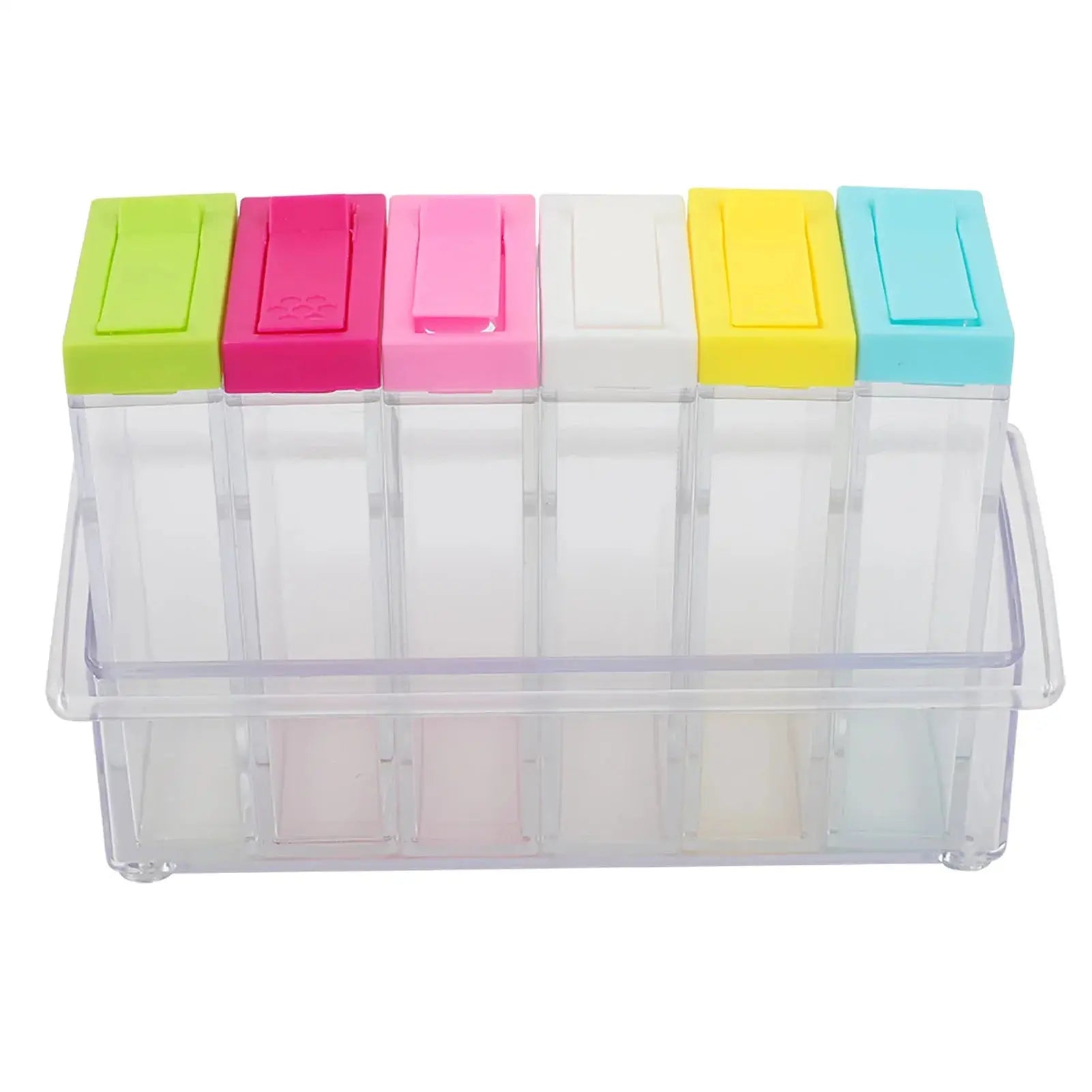 Household Transparent Plastic Seasoning Bottles Jars 6 Boxes Set Hommart