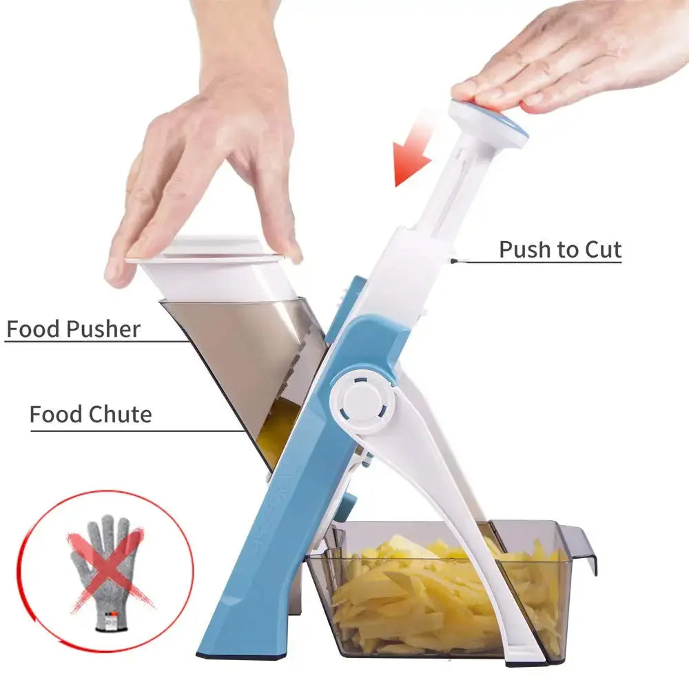 5 In 1 Vegetable Cutter Strip Cutter Adjustable Thickness Multi-Function Vegetable Cutter Safe Kitchen Accessories Gadget Hommart