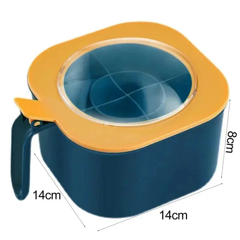 1 Set Large Capacity Sealing Seasoning Box with Handle Spoons 4 In 1 Hommart