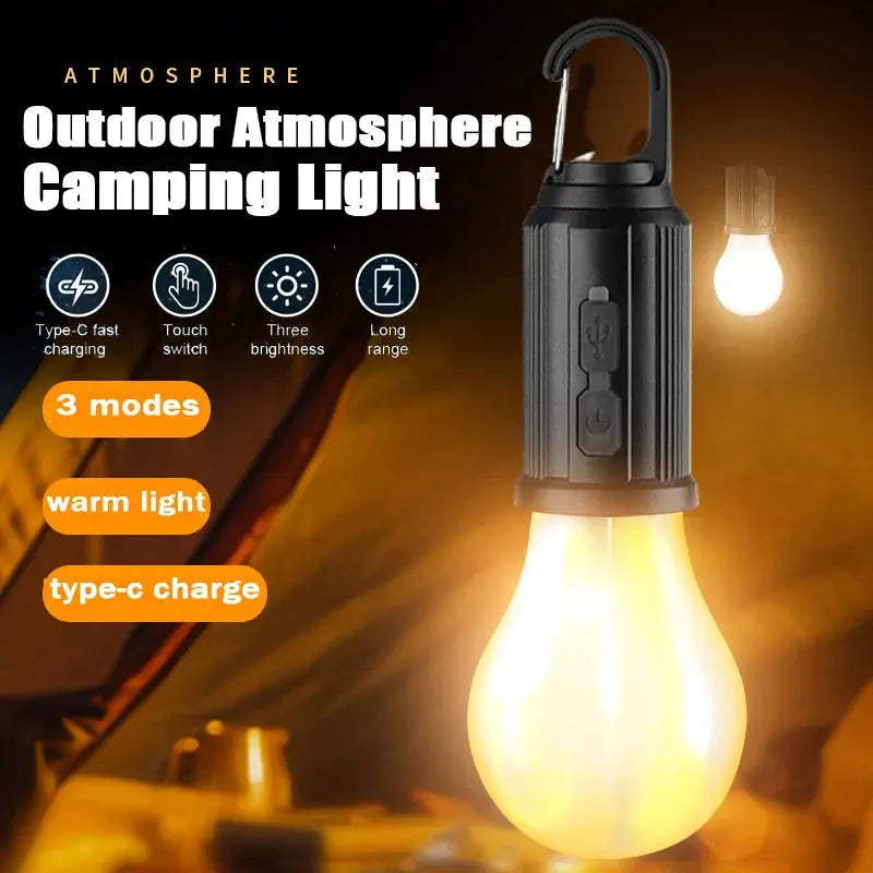 LED Camping Light Type-C USB Rechargeable Waterproof 400mAh 100LM Tent Light Hommart