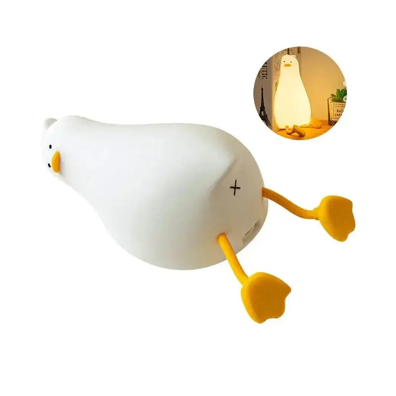 LED Duck Night Light Rechargeable Touch Silicone Cartoon Clap Hommart