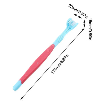 Three-Head Pet Toothbrush For Dogs And Cats Oral Cleaning Brush Care