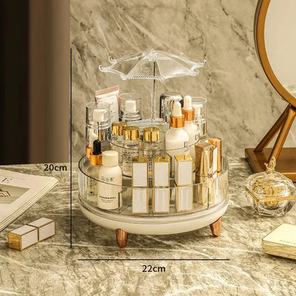 New Transparent Makeup Organizers with 360 Degree Rotation Storage Shelf Homemart