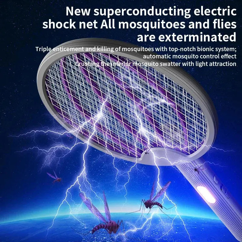 3-in-1 Foldable Electric Mosquito Swatter Electric Mosquito Killer Rechargeable Wall-Mounted Hommart