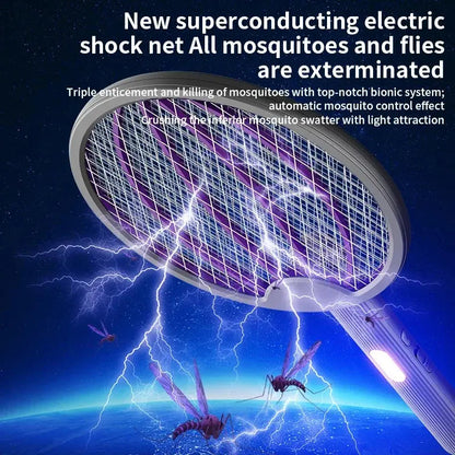 3-in-1 Foldable Electric Mosquito Swatter Electric Mosquito Killer Rechargeable Wall-Mounted Hommart