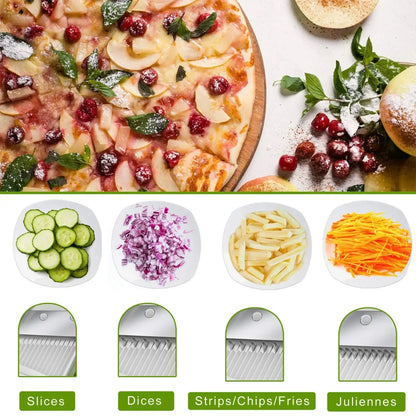 5 In 1 Vegetable Cutter Strip Cutter Adjustable Thickness Multi-Function Vegetable Cutter Safe Kitchen Accessories Gadget Hommart