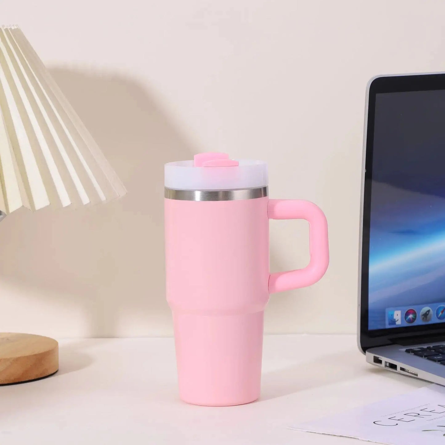 Car Mug with Handle Double-layer Vacuum Coffee Cup Portable Sport Water Bottle Hommart