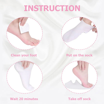 2 Pack Moisturizing Silicone Gel Socks for Dry Cracked Feet