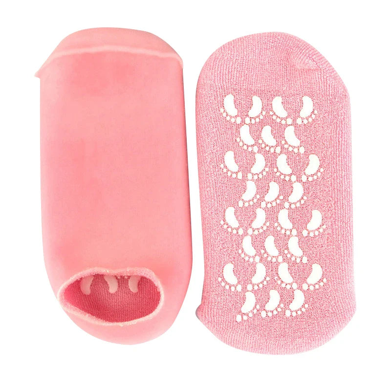 1Pair Multi Colored Essential Oil Moisturizing Socks Gloves For Dry Cracked