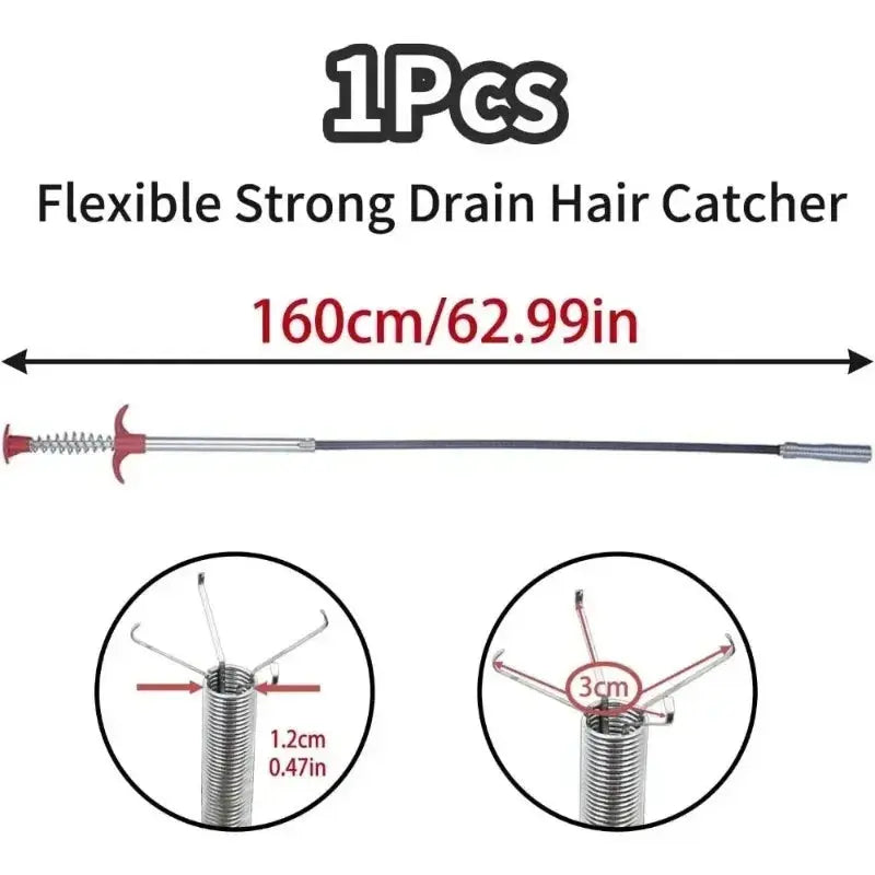 Flexible Spring Drain Unblocker for Sink Tub Kitchen KitchenBending Sink Tool Hommart