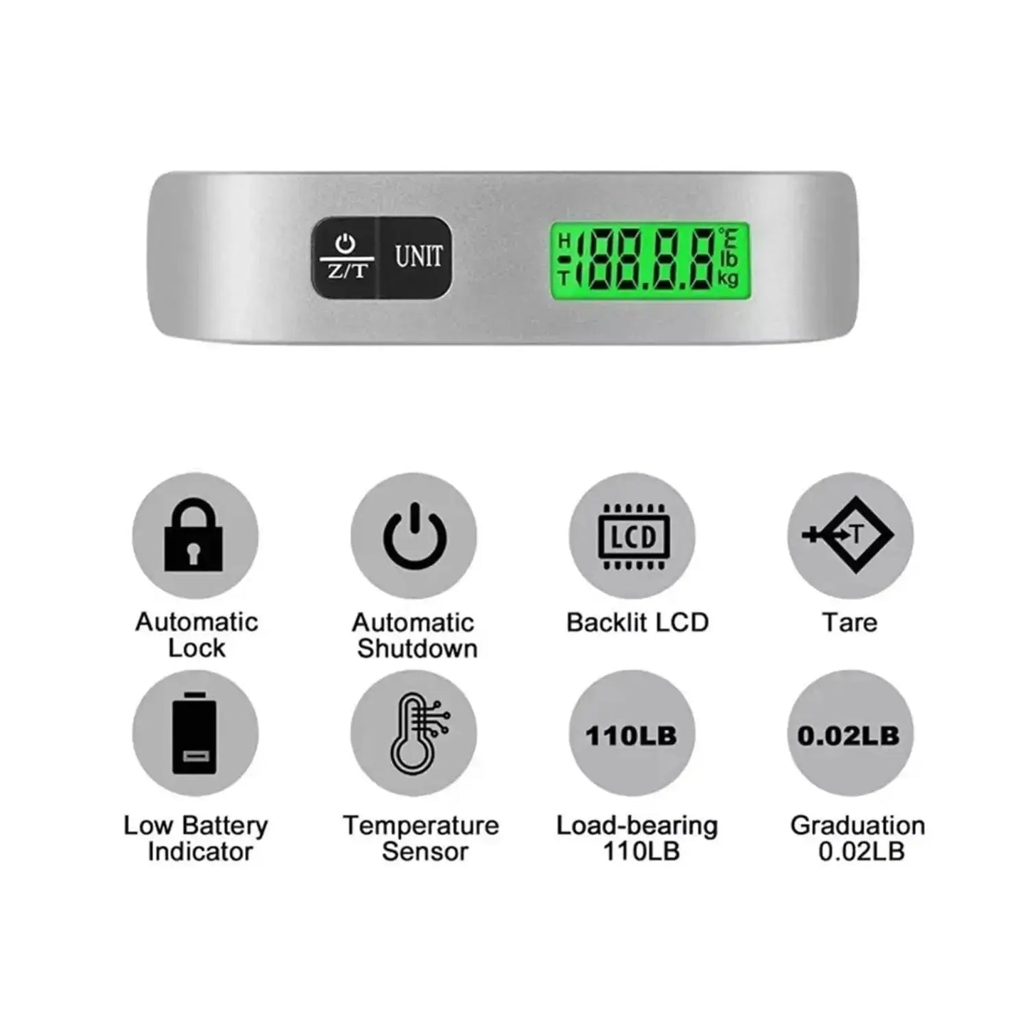 50kg Digital Handheld Portable Hanging Baggage Scale Hommart