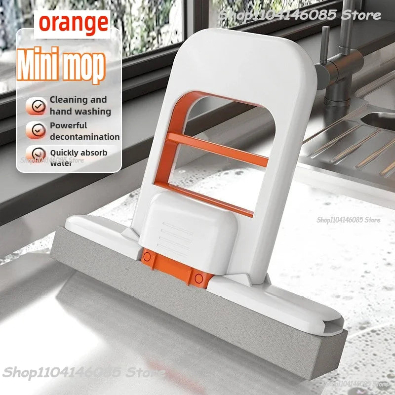 Mini Sponge Mop Hand-free Wash Mops Mini Portable Super Absorbent Mop