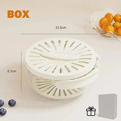 2-in-1 Rinse & Drain Bowl with Lid – Multi-Purpose Food Prep & Storage Container Hommart